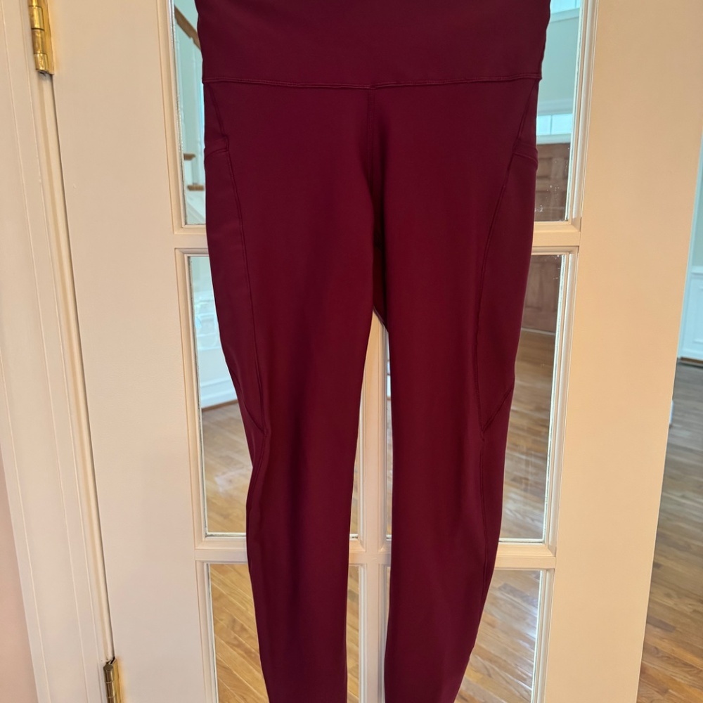 INTERVAL STASH HIGH RISE 7/8 LEGGING TIGHT, SIZE SMALL, MAGENTA PINK